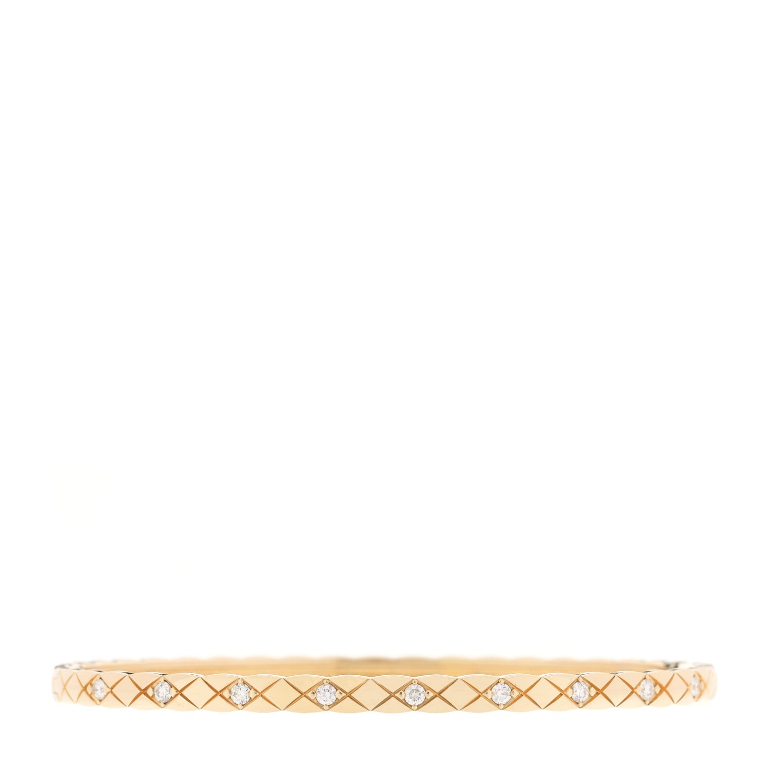 18K Yellow Gold Diamond Mini Coco Crush Cuff Bracelet L