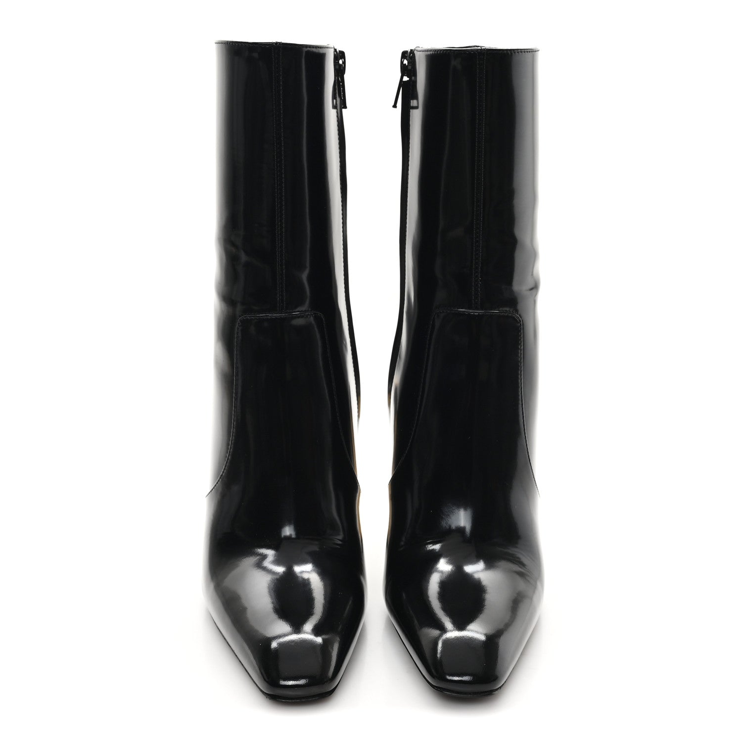 Patent Marilyn Ankle Zip Boot 38 Black Gold