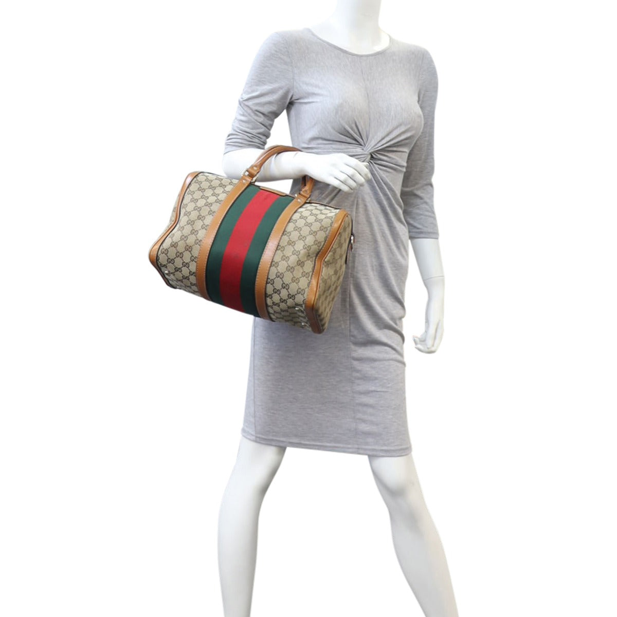 Gucci Vintage Web Original GG Boston Bag Medium