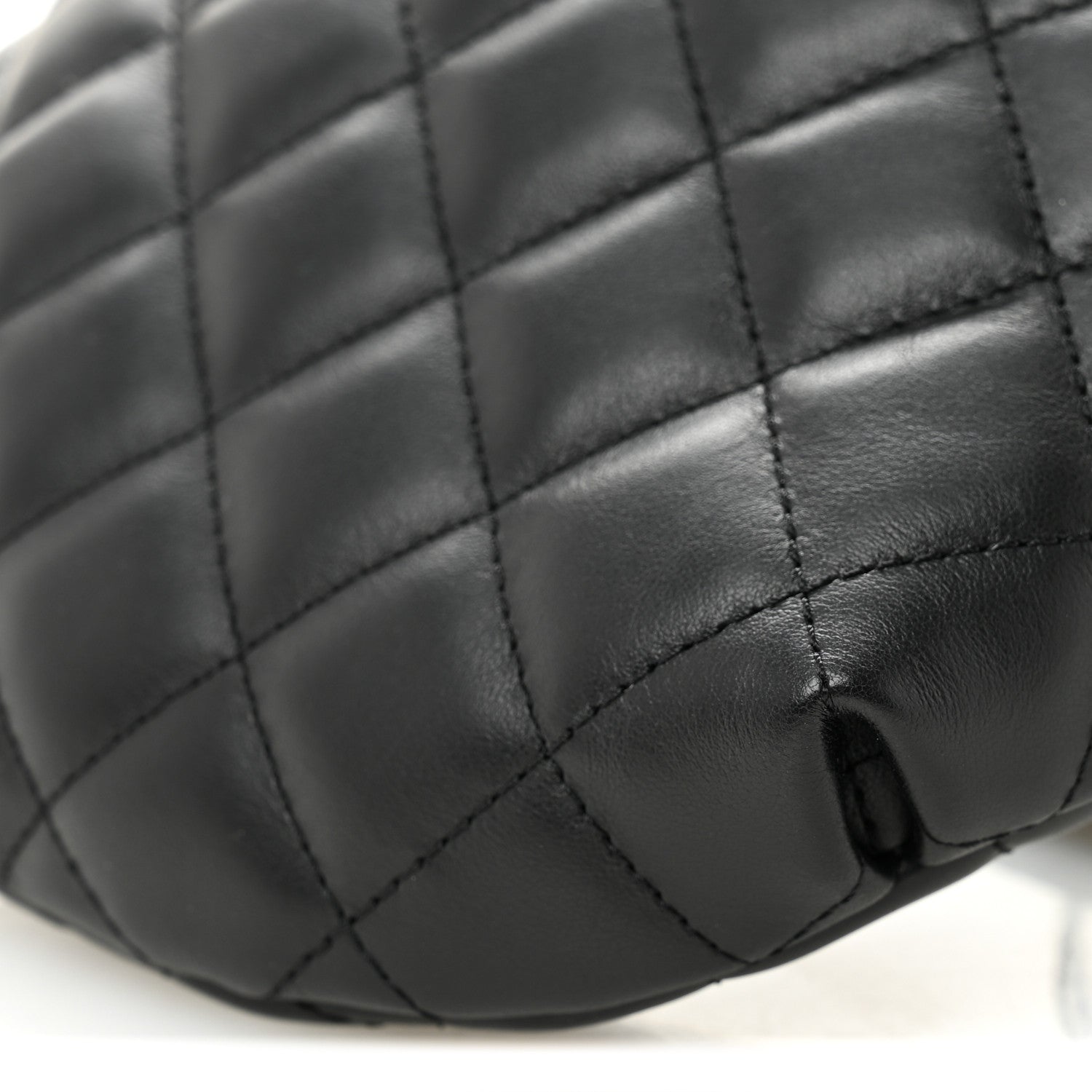 Calfskin Quilted Waist Belt Bag Black
