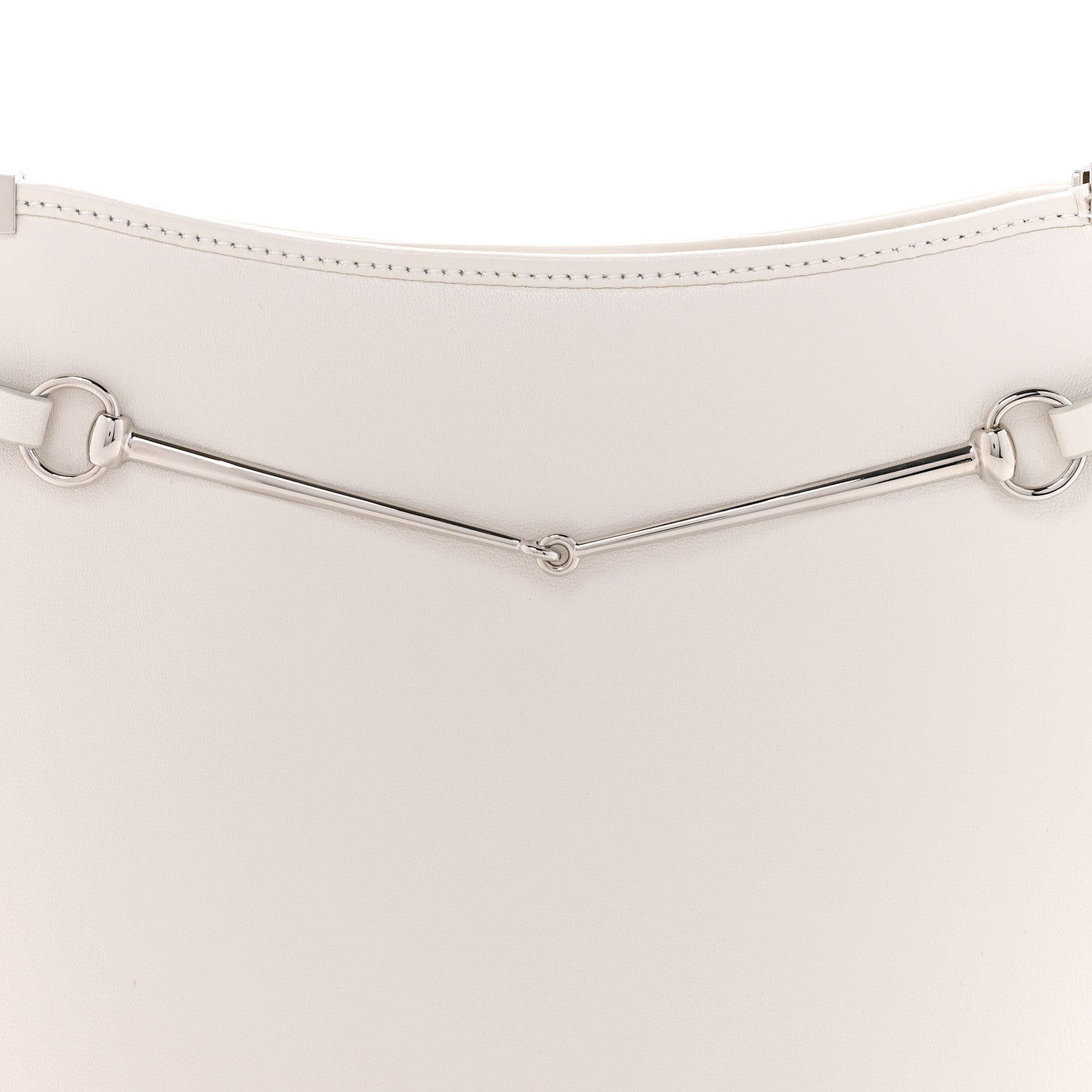 Calfskin Horsebit Slim Shoulder Bag White