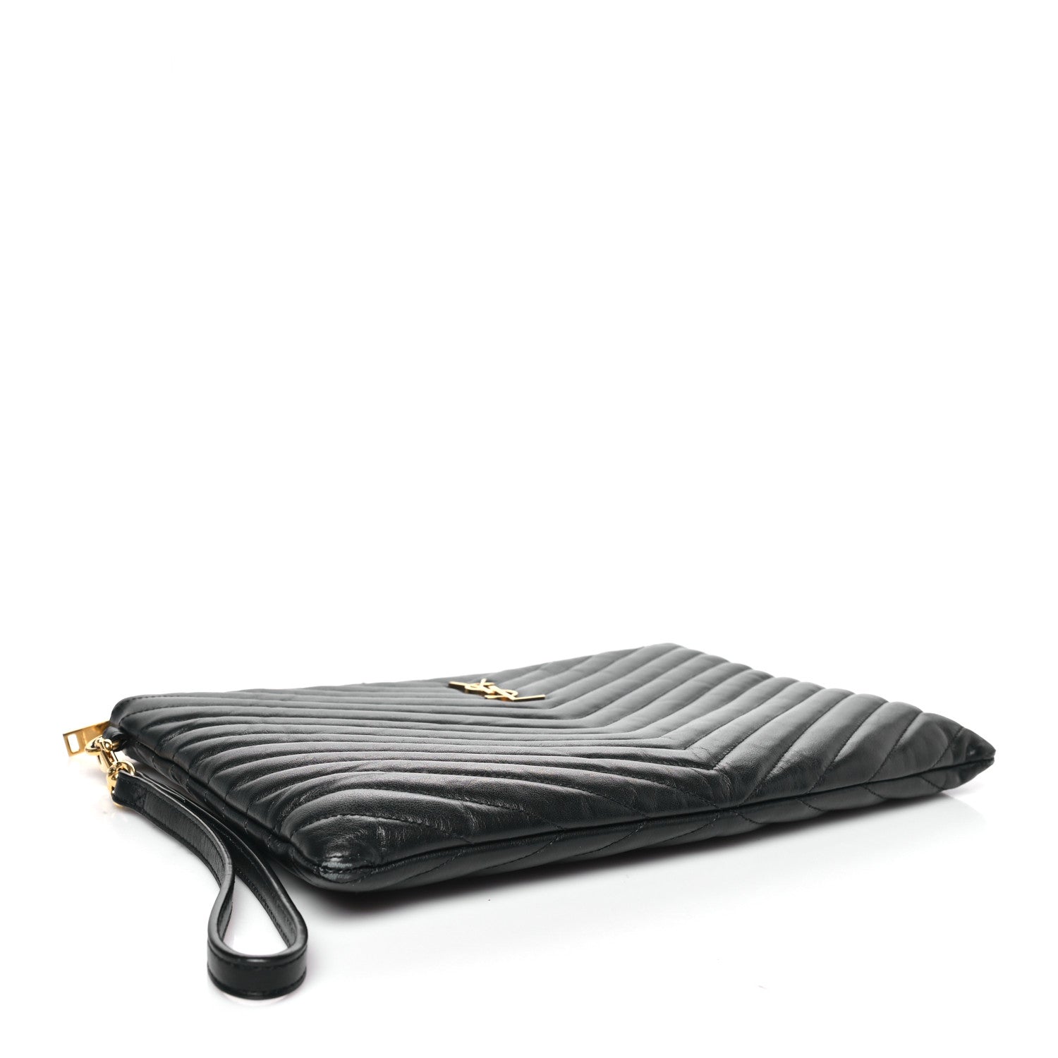 Calfskin Matelasse Monogram Cassandre Tablet Pouch Black