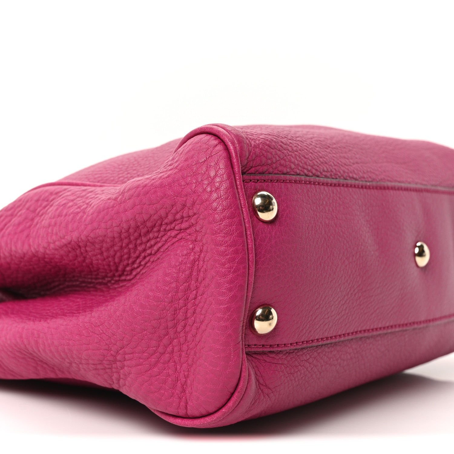 Calfskin Small Bamboo Shopper Tote Bright Bougainvillea