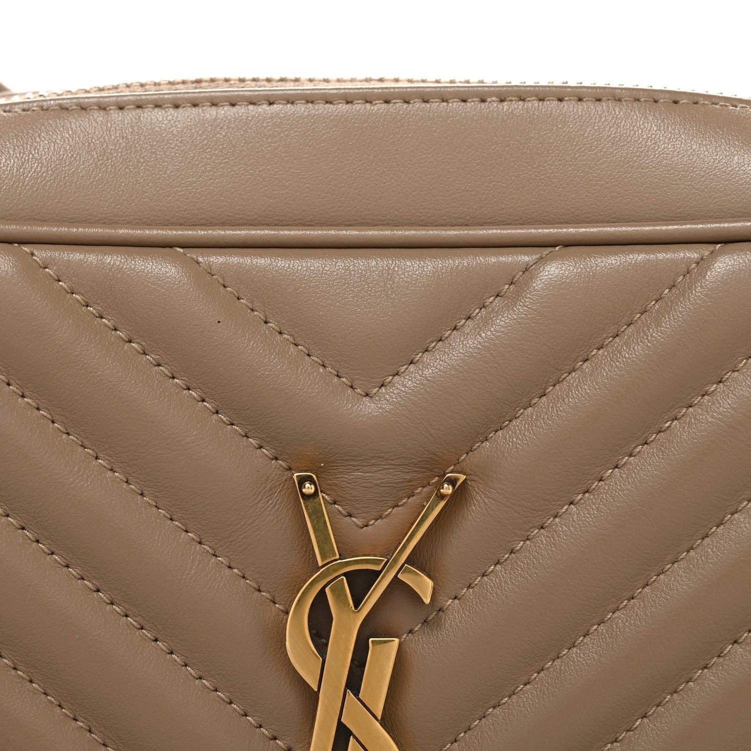 Calfskin Matelasse Monogram Lou Camera Bag Dark Latte