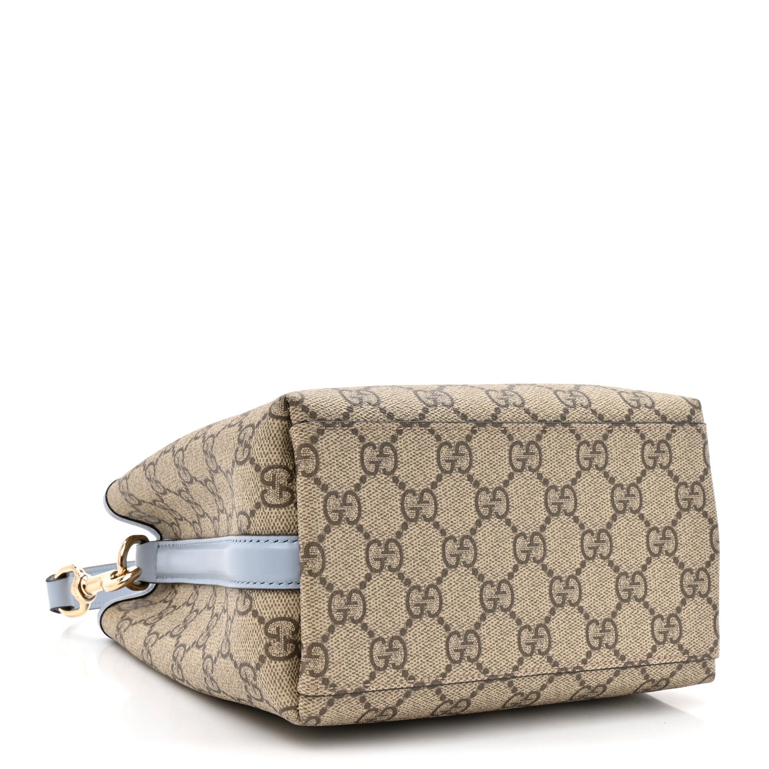 GG Supreme Monogram Emblem Small Shoulder Bag Beige Ebony Light Blue