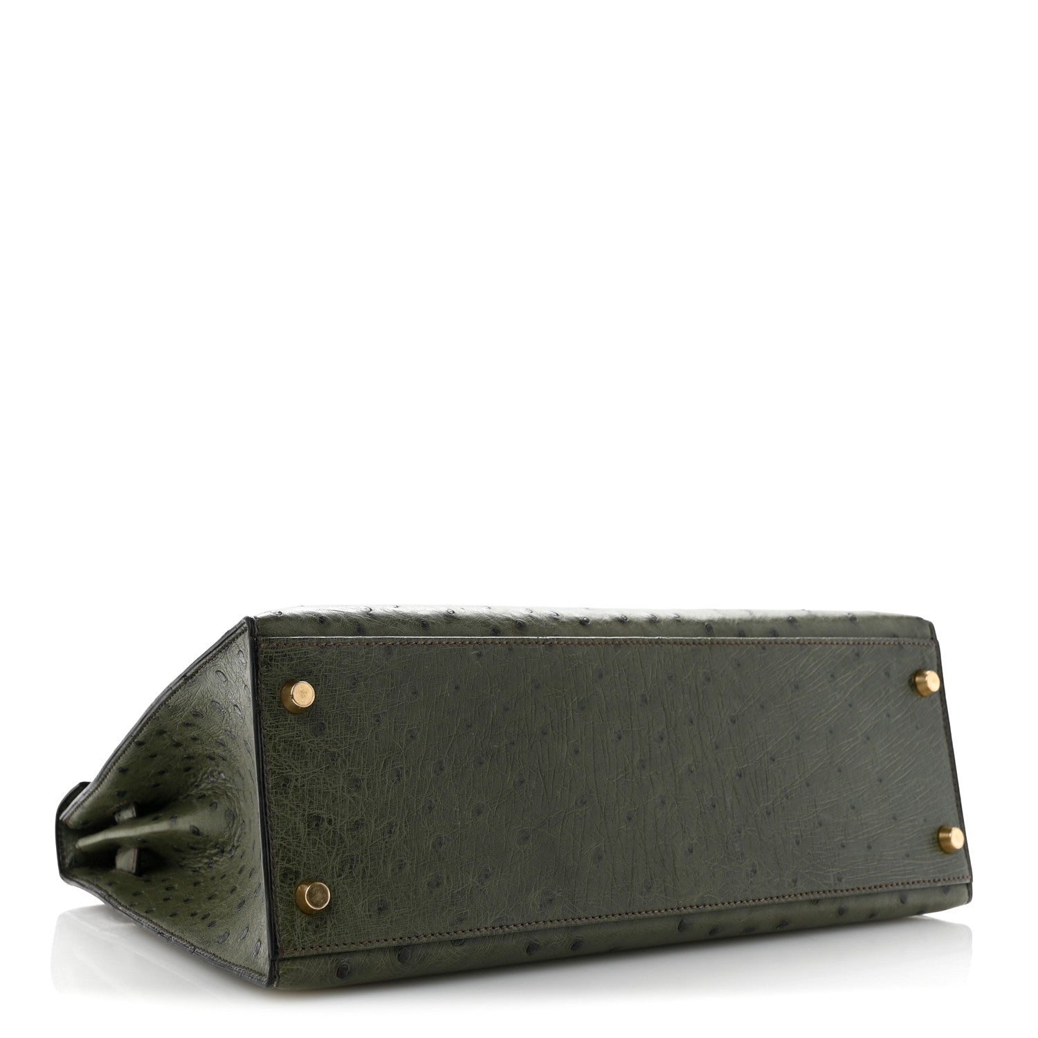 Ostrich Kelly Sellier 32 Vert Olive
