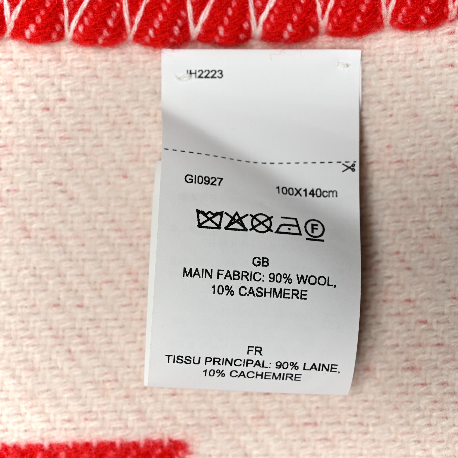 Wool Balloon Plaid Montgolf Blanket Red White