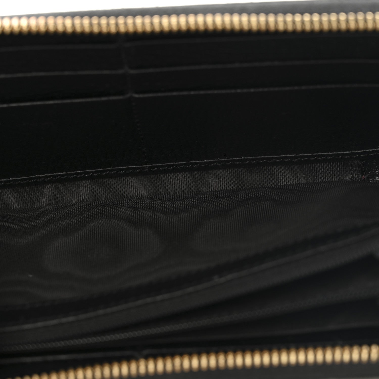 Dollar Calfskin GG Supreme Monogram GG Marmont Zip Around Wallet Black Beige Ebony