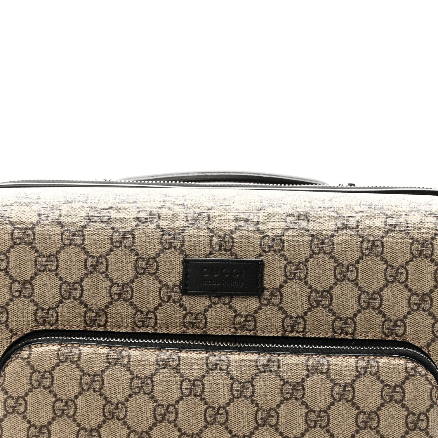 GG Supreme Monogram Calfskin Carry On Trolley Beige Ebony Black