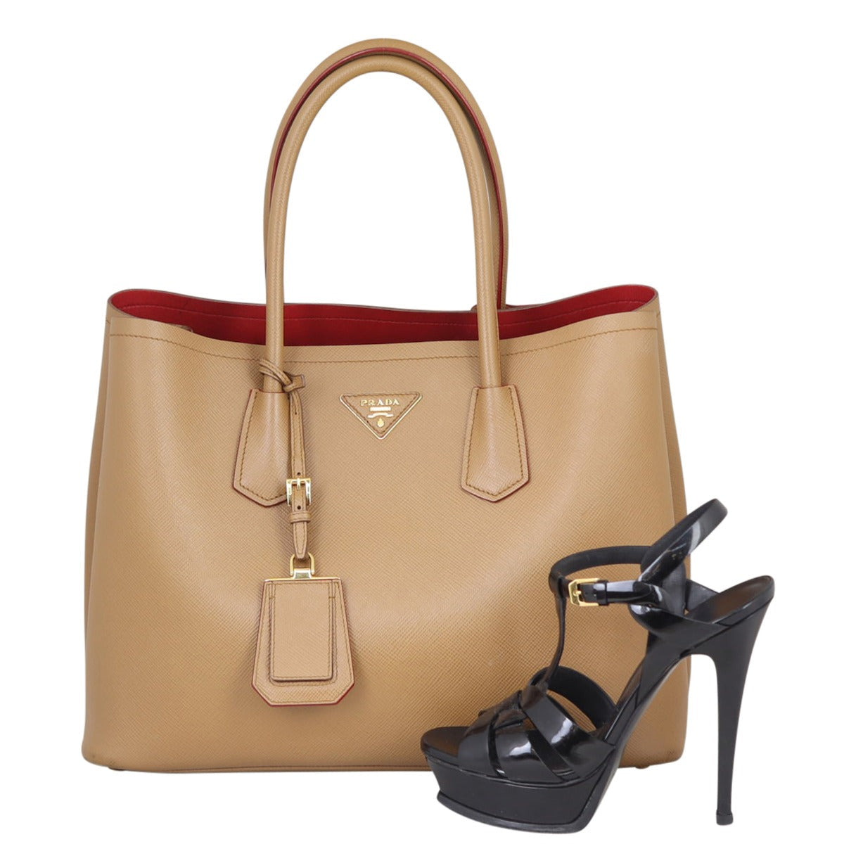 Prada Saffiano Cuir Double Bag Large