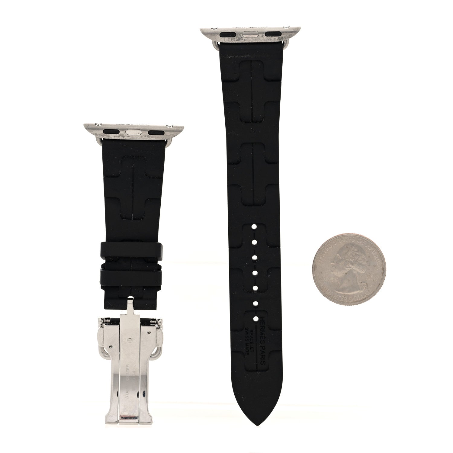 Rubber 41mm Deployment Buckle Kilim Apple Watch Single Tour Band Black