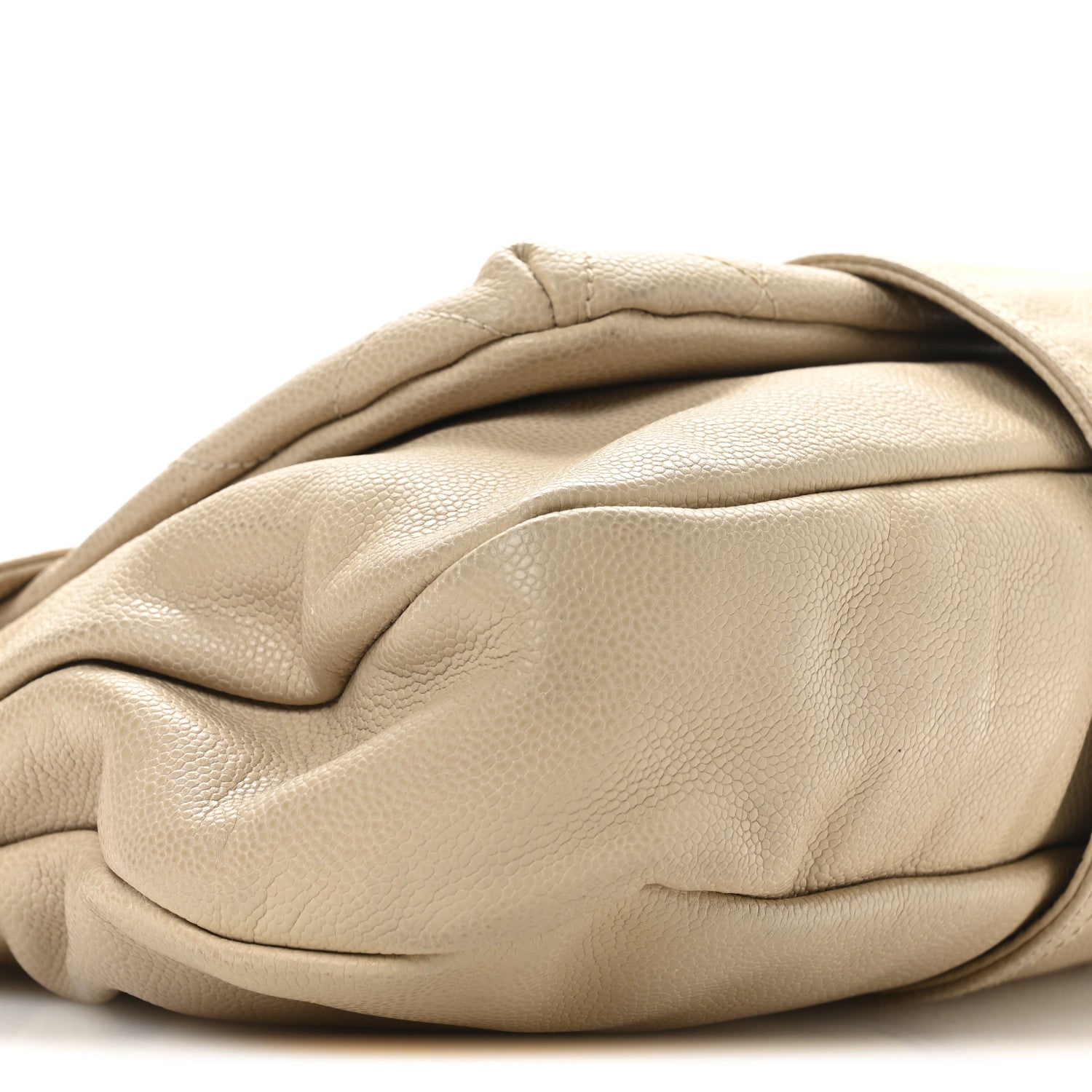 Glazed Caviar Coco Rider Flap Hobo Beige