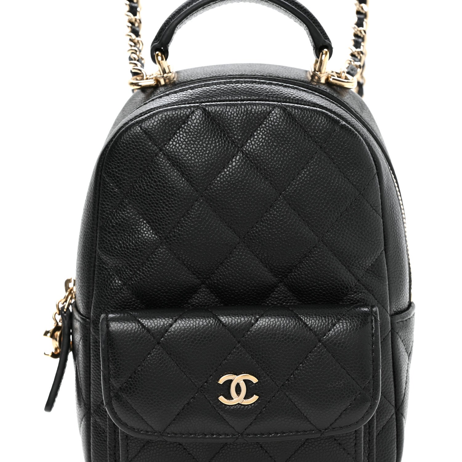 Caviar Quilted CC Mini Classic Backpack Black