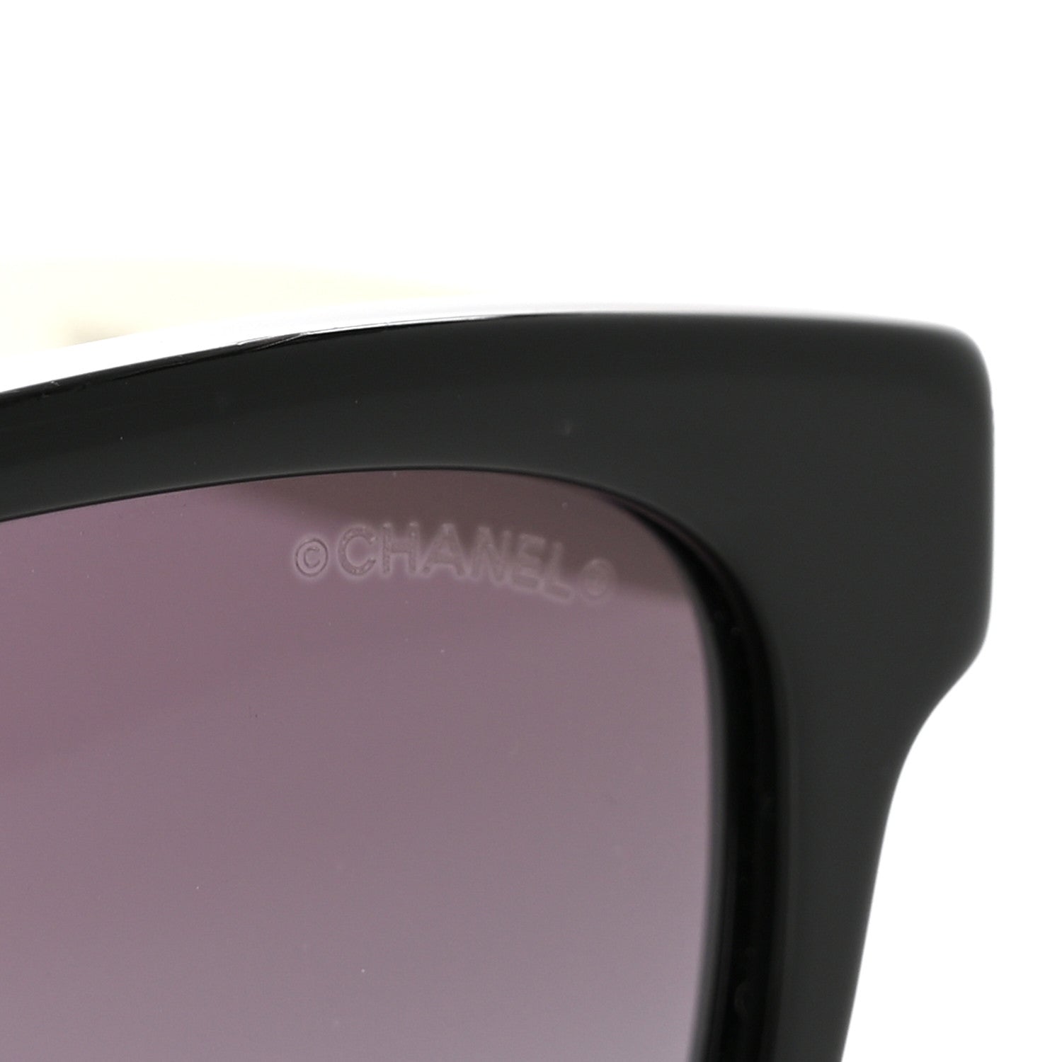 Acetate Quilted CC Square Sunglasses 5484 White Black