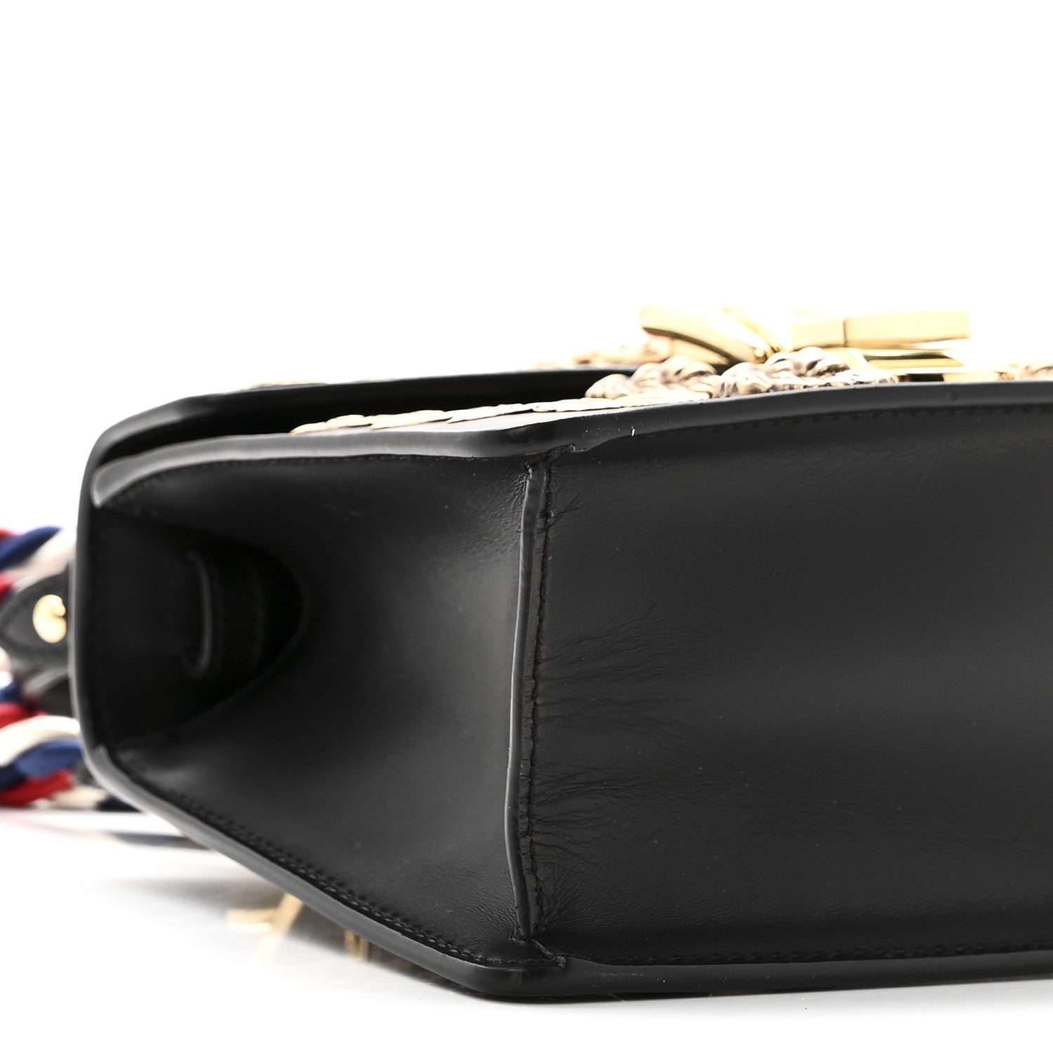 Calfskin Animal Studs Mini Sylvie Top Handle Bag Black