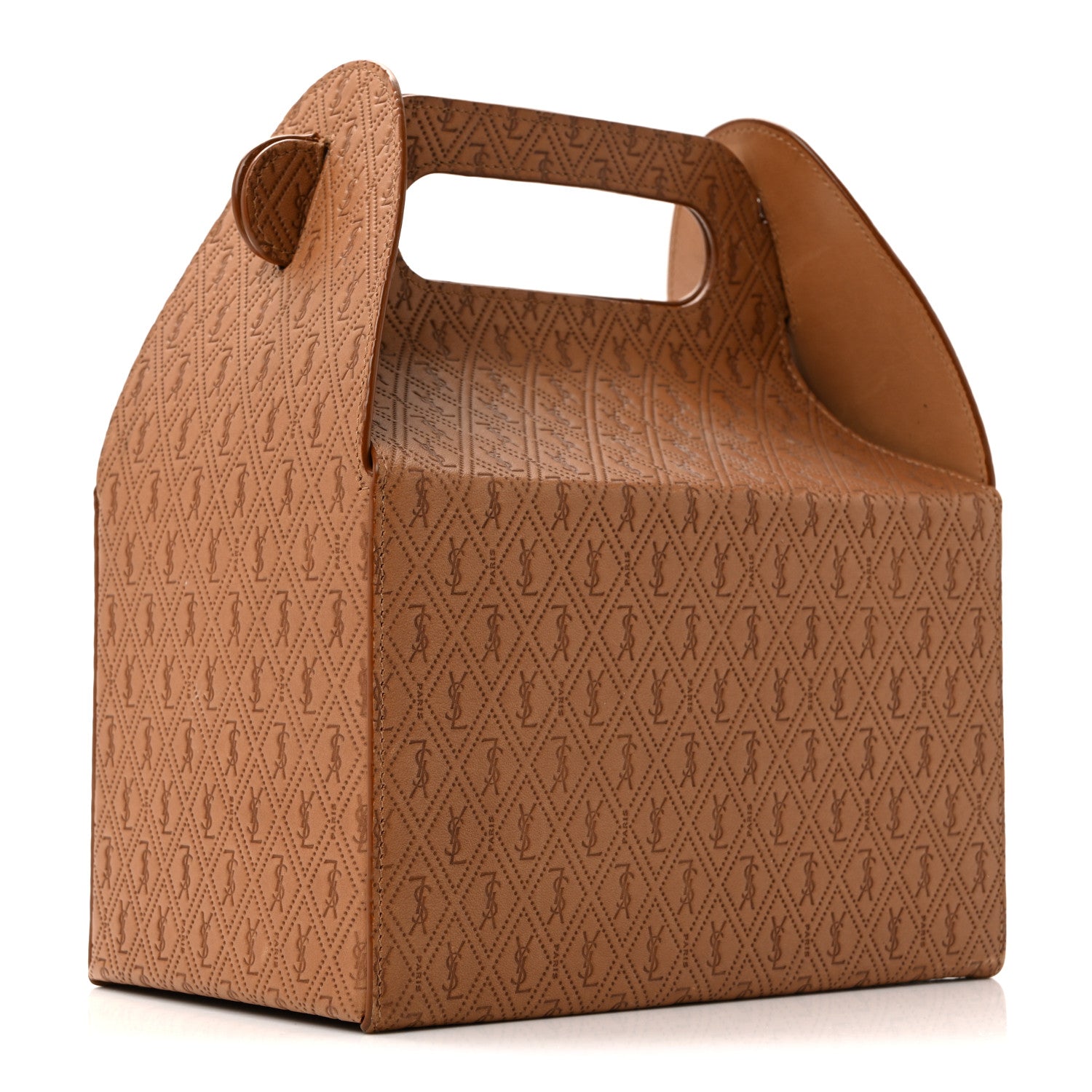 Calfskin Monogram Take Away Box Dusty Vintage Brown Gold