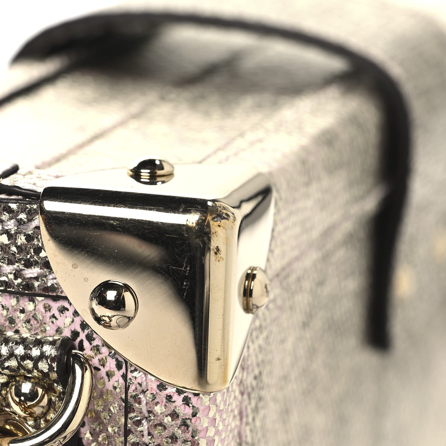Lizard Petite Malle Silver