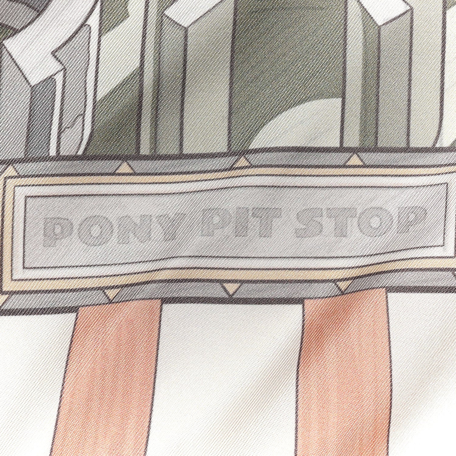 Silk Pony Pit Stop Double Face Scarf 90 Rose Poudre Gris White