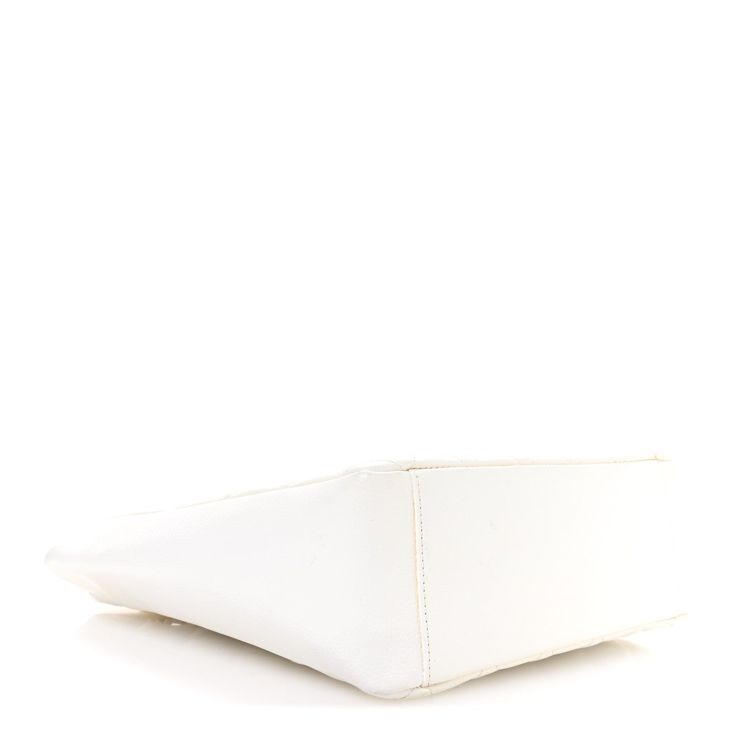 Caviar Quilted Petit Shopping Tote PST White