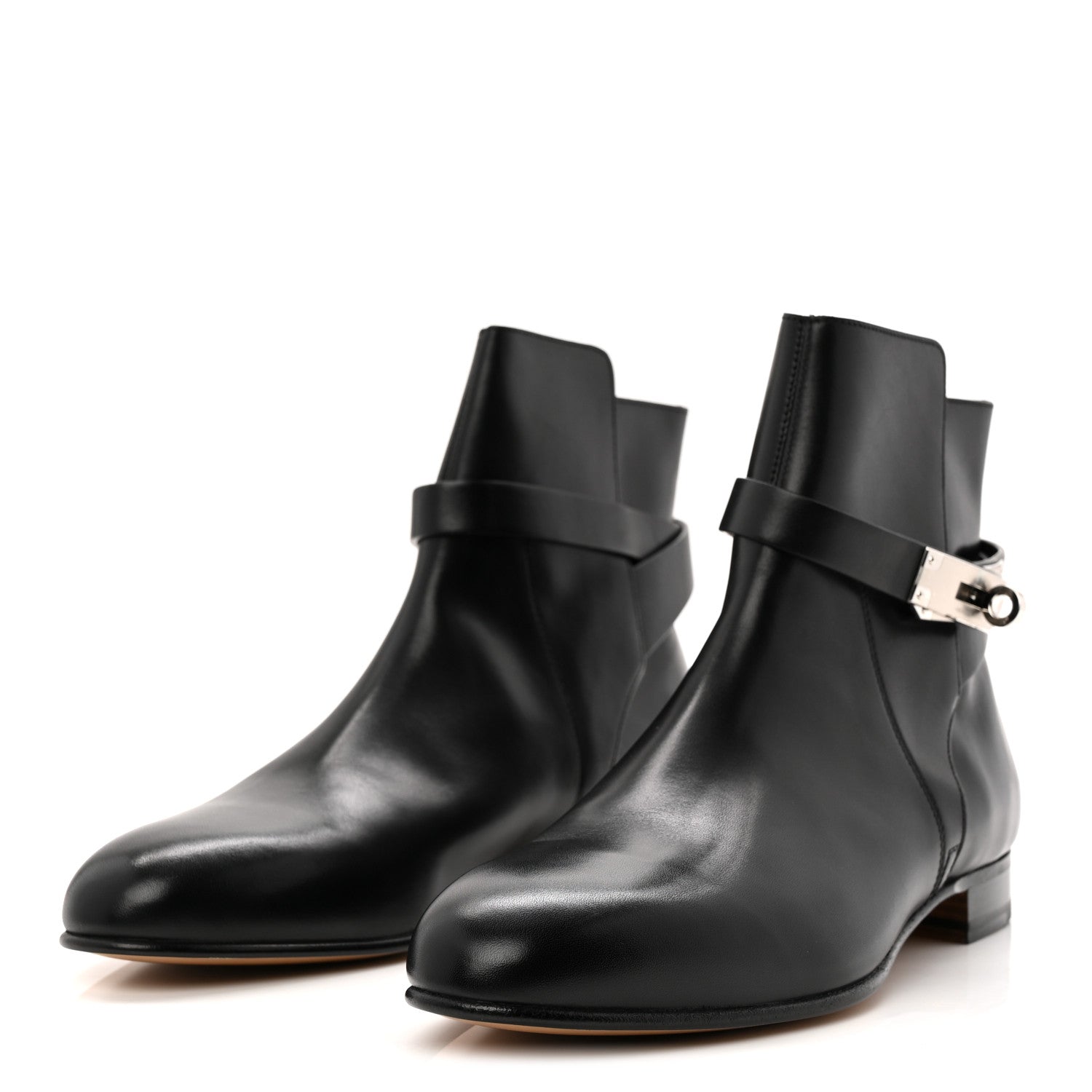 Calfskin Neo Low Boots 38.5 Black