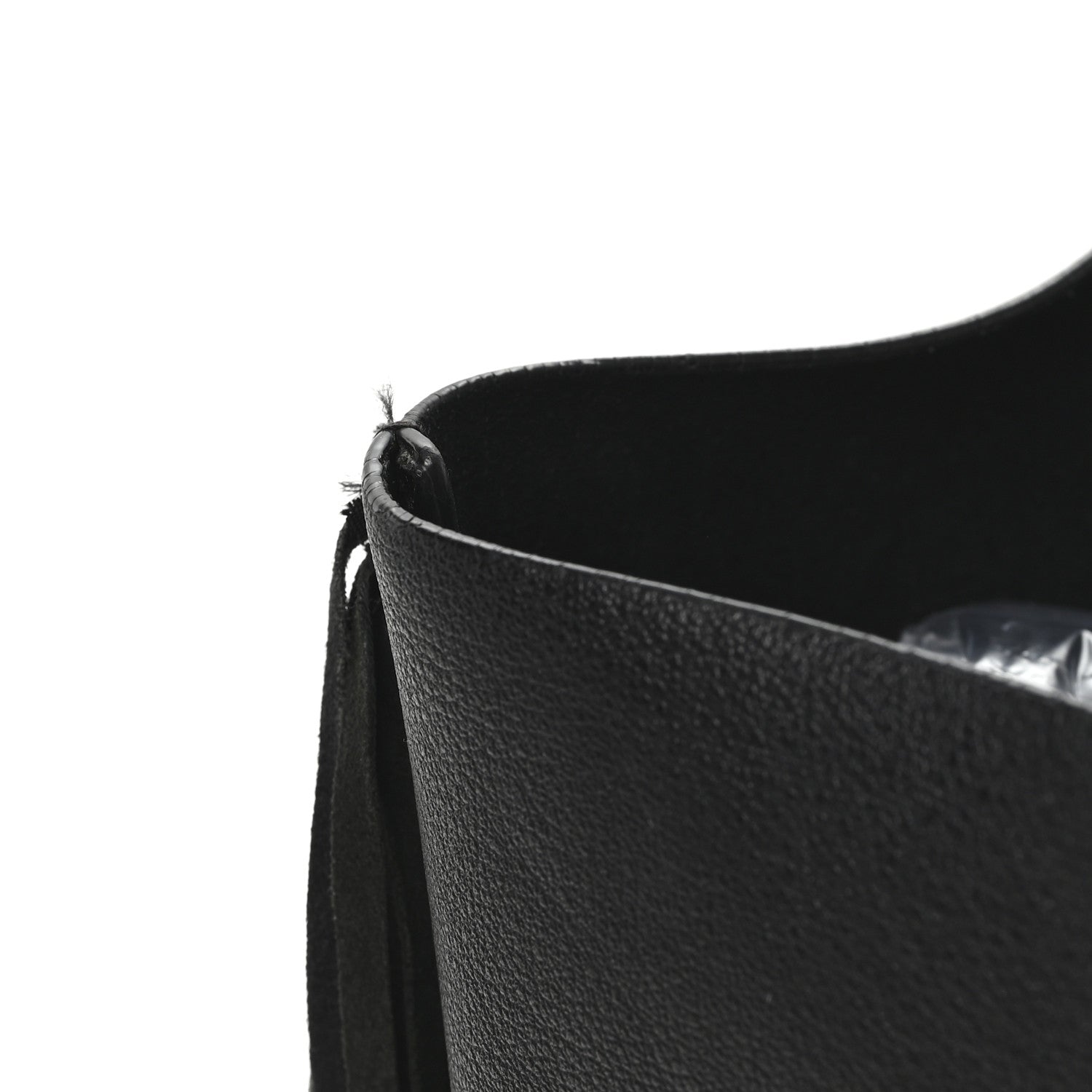 Calfskin Large Fringe Shopping Tote Black