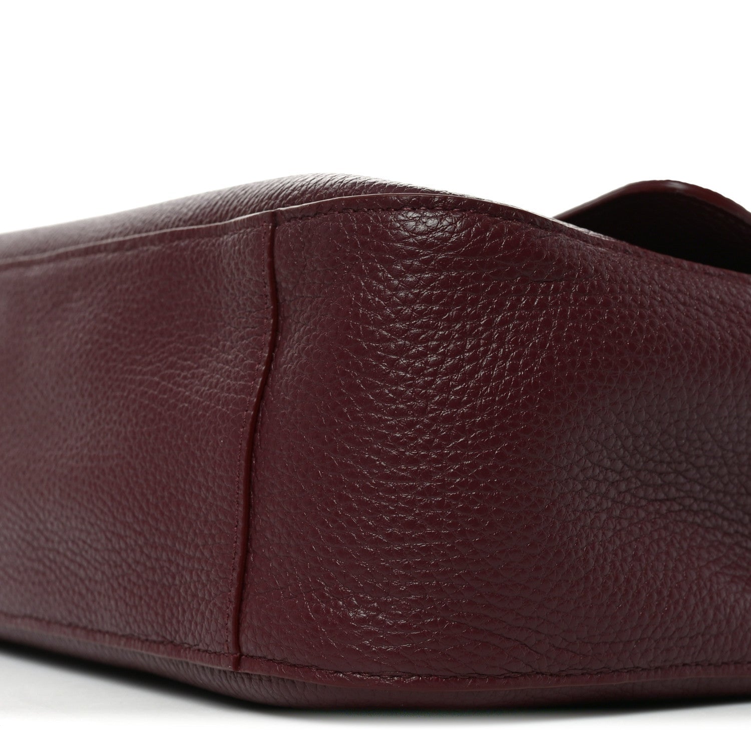 Grained Calfskin Small Souplissimo Maxi Flap Burgundy