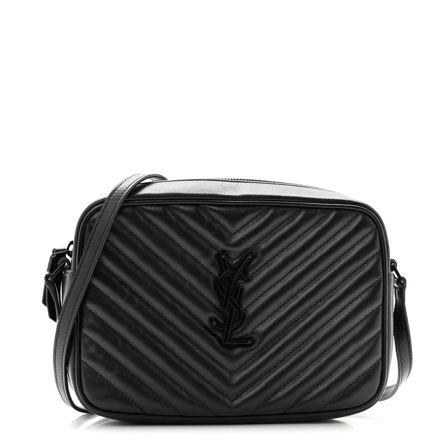 Calfskin Matelasse Monogram Monochrome Lou Camera Bag Black