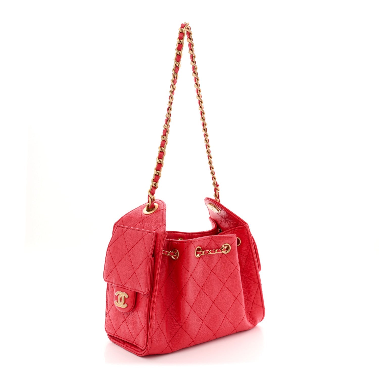 Caviar Quilted Mini Chanel 25 Handbag Red