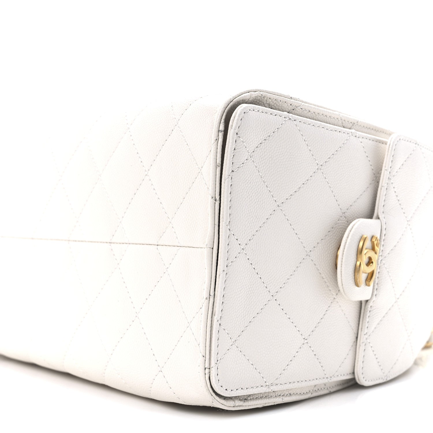 Caviar Quilted Small Chanel 25 Handbag White