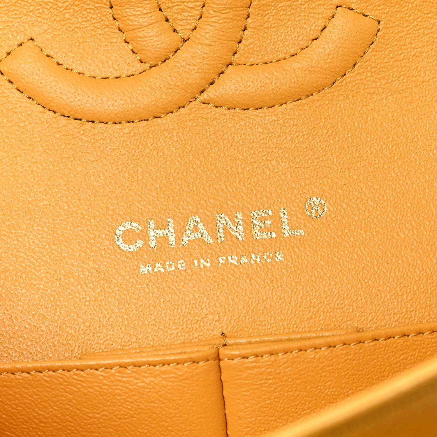 Caviar Quilted Medium Double Flap Yellow