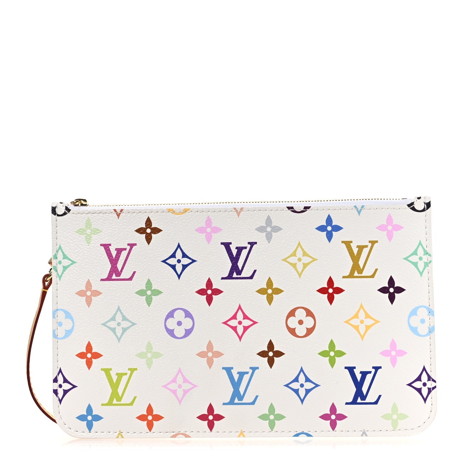 LV X TM Monogram Multicolor Neverfull MM Pochette White