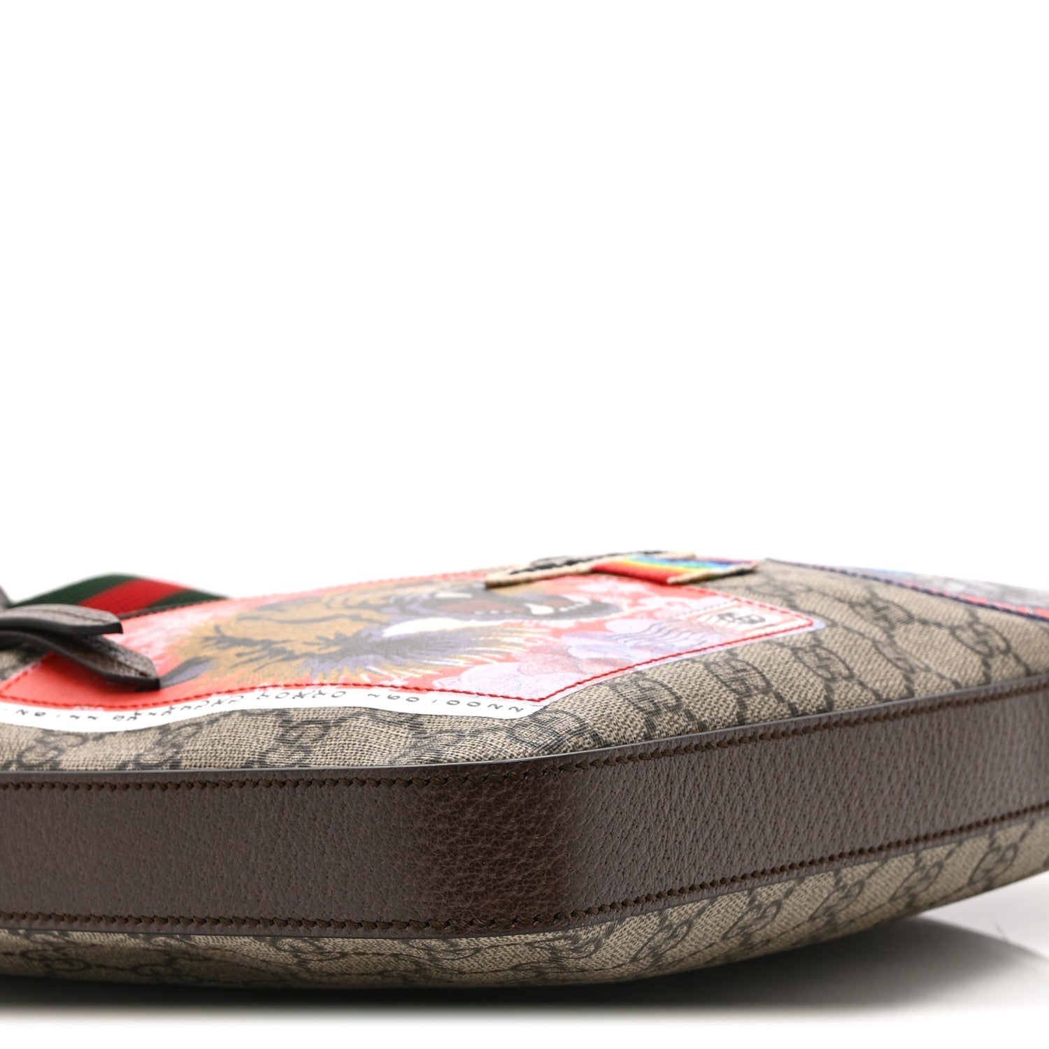 Soft GG Supreme Monogram Courrier Web Medium Flat Messenger Bag Beige New Acero Multicolor