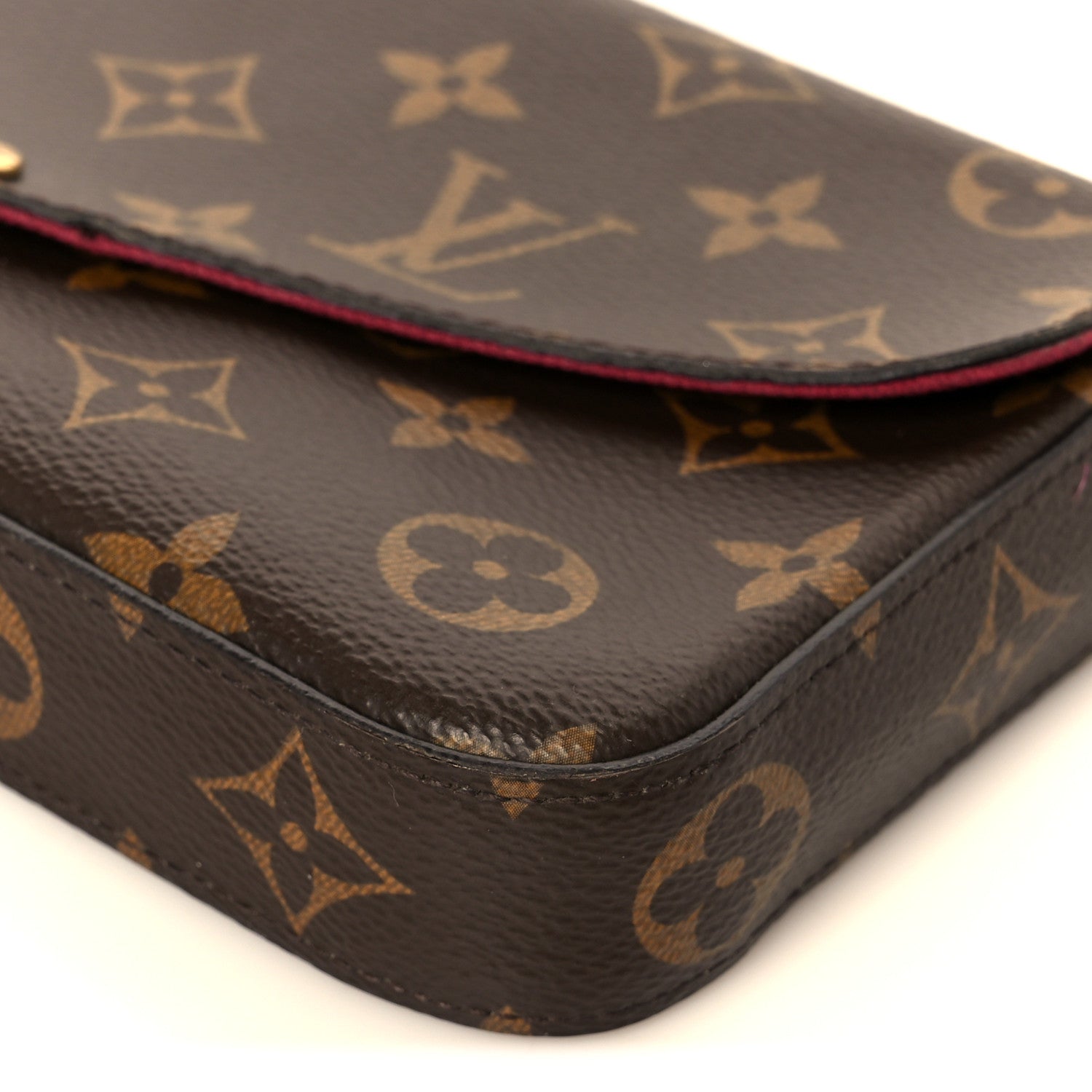 Monogram Pochette Felicie Chain Wallet Fuchsia