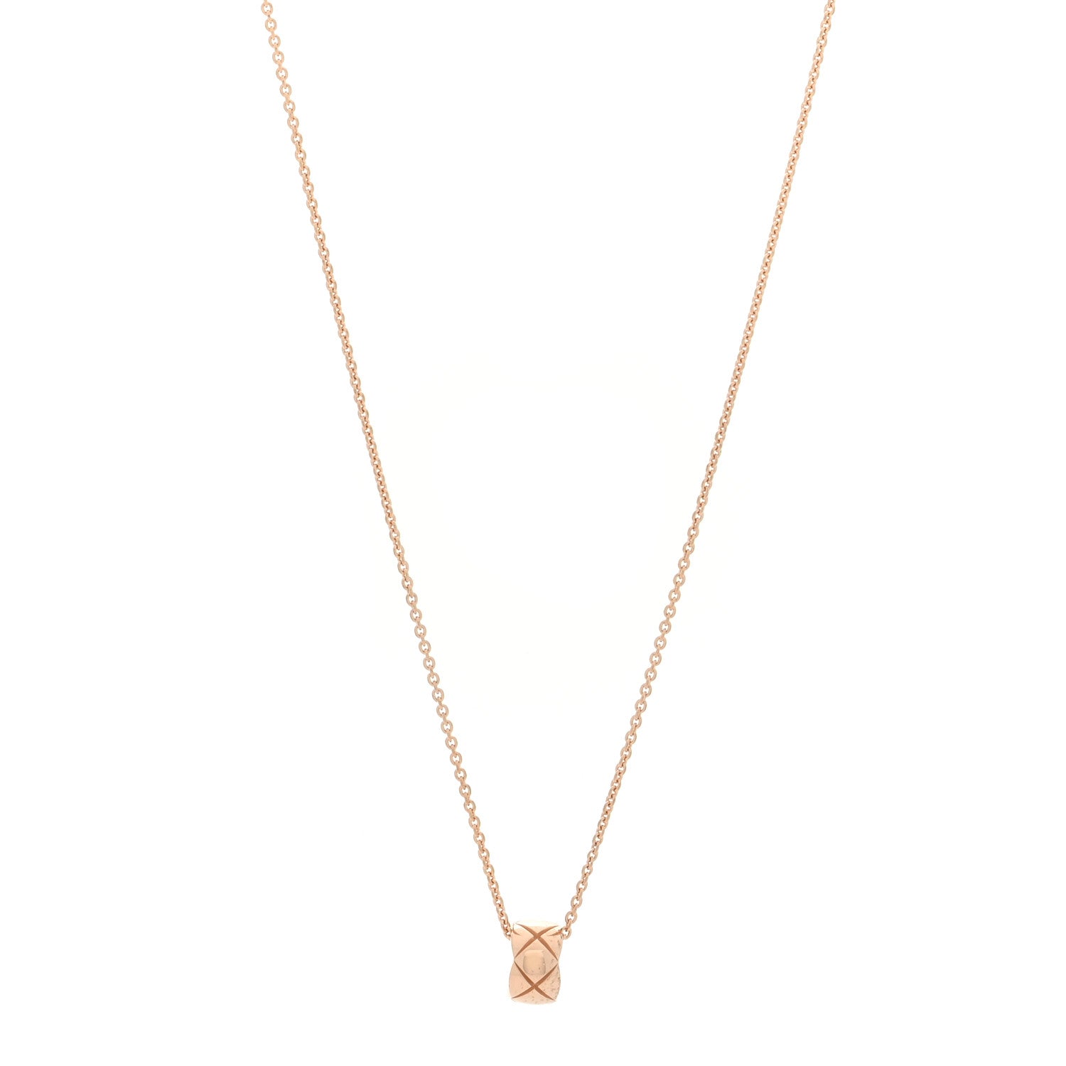 18K Beige Gold Coco Crush Round Pendant Necklace
