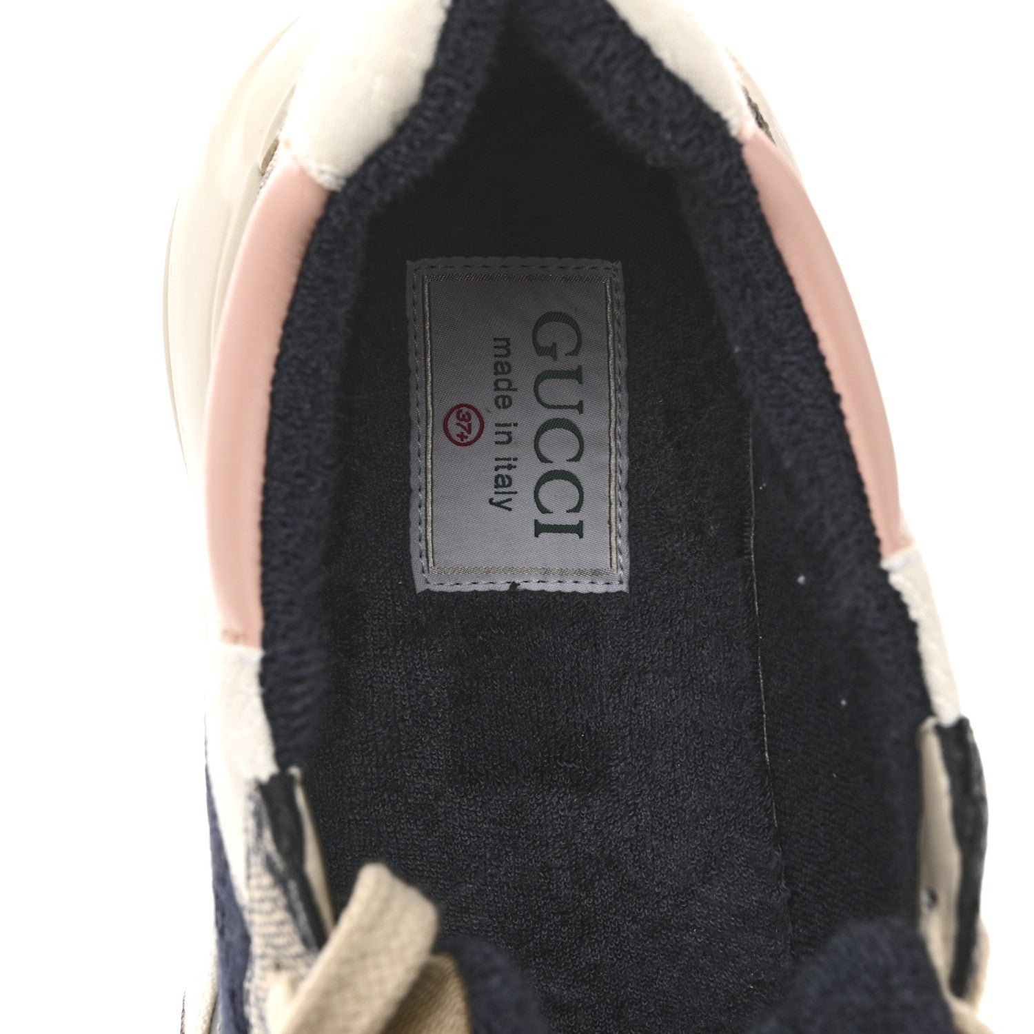 GG Supreme Monogram Mix Monogram Womens Rhyton Sneakers 37.5 London Blue Beige Pale Pink