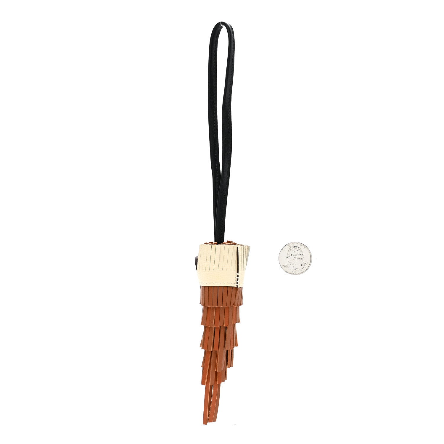 Milo Lambskin Epsom Chouette Bag Charm Gold Pain D'Epice Black Nata White