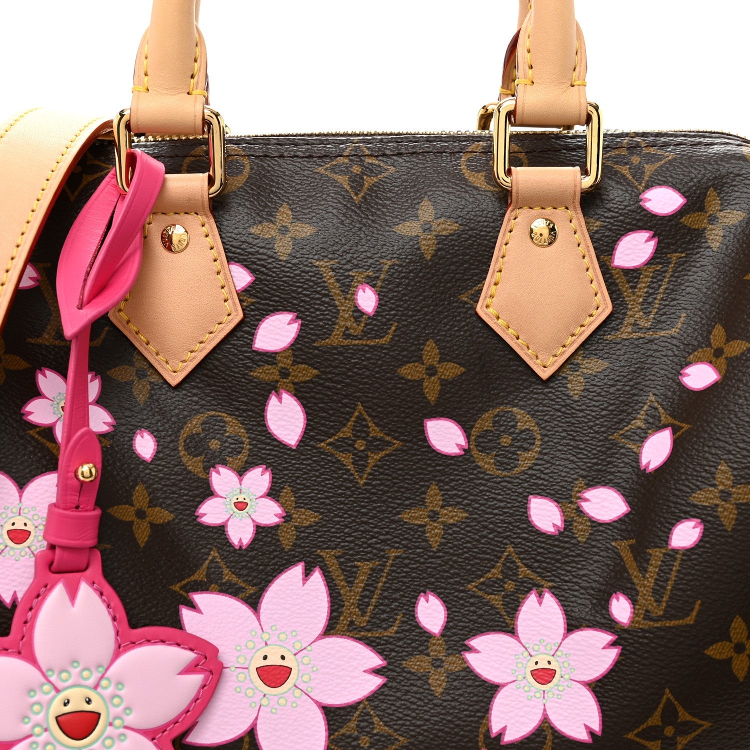 LV X TM Monogram Cherry Blossom Speedy Bandouliere 25 Sakura Brown