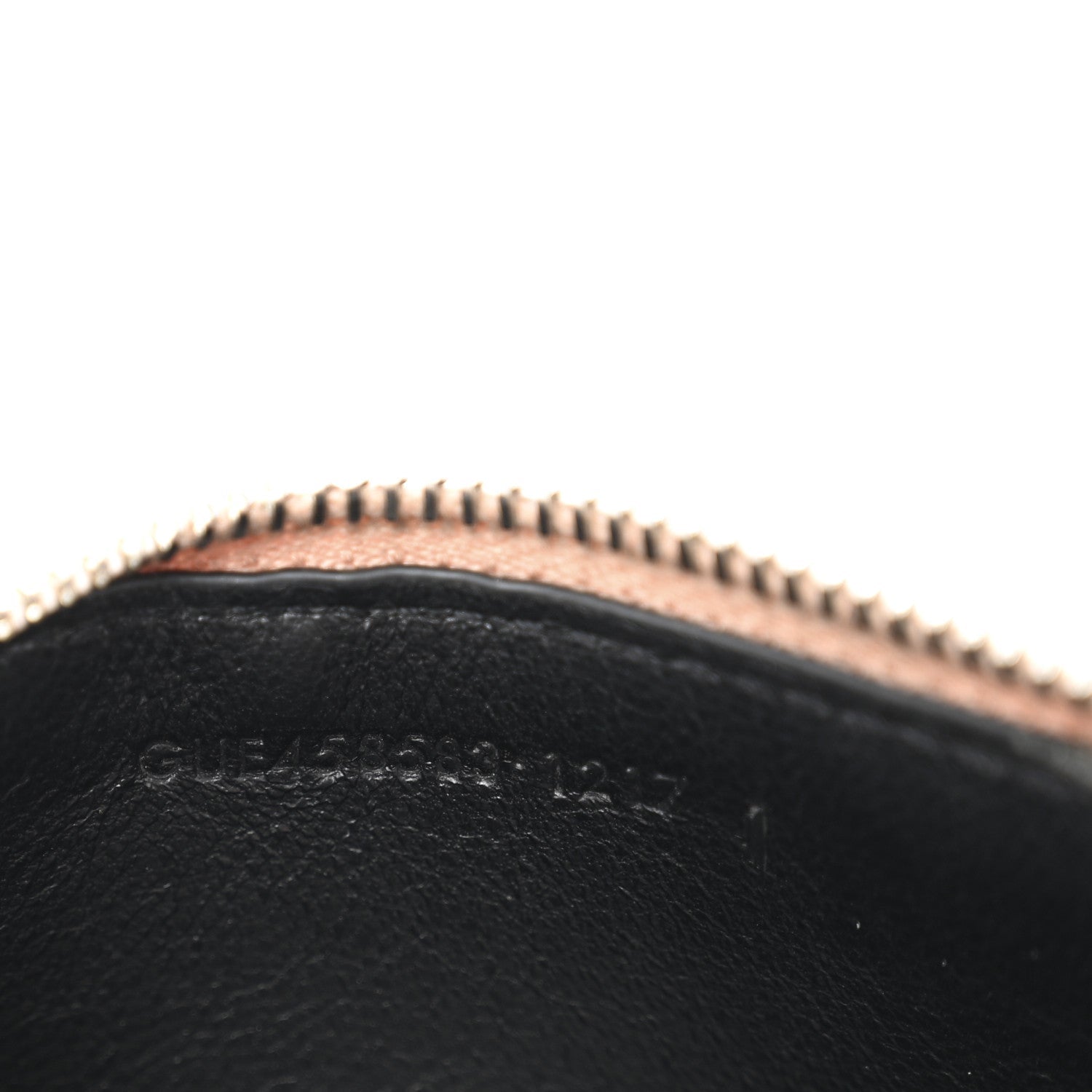Grained Calfskin 5 Fragments Zip Pouch Card Holder Rose Antic