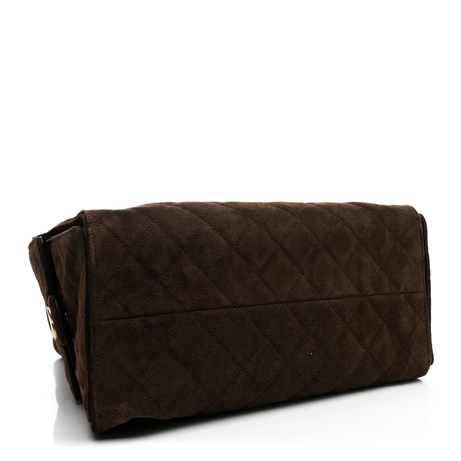 Suede Quilted Medium Chanel 25 Handbag Dark Brown