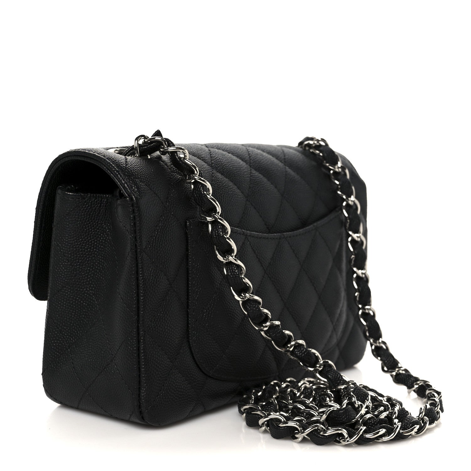 Caviar Quilted Mini Rectangular Flap Black
