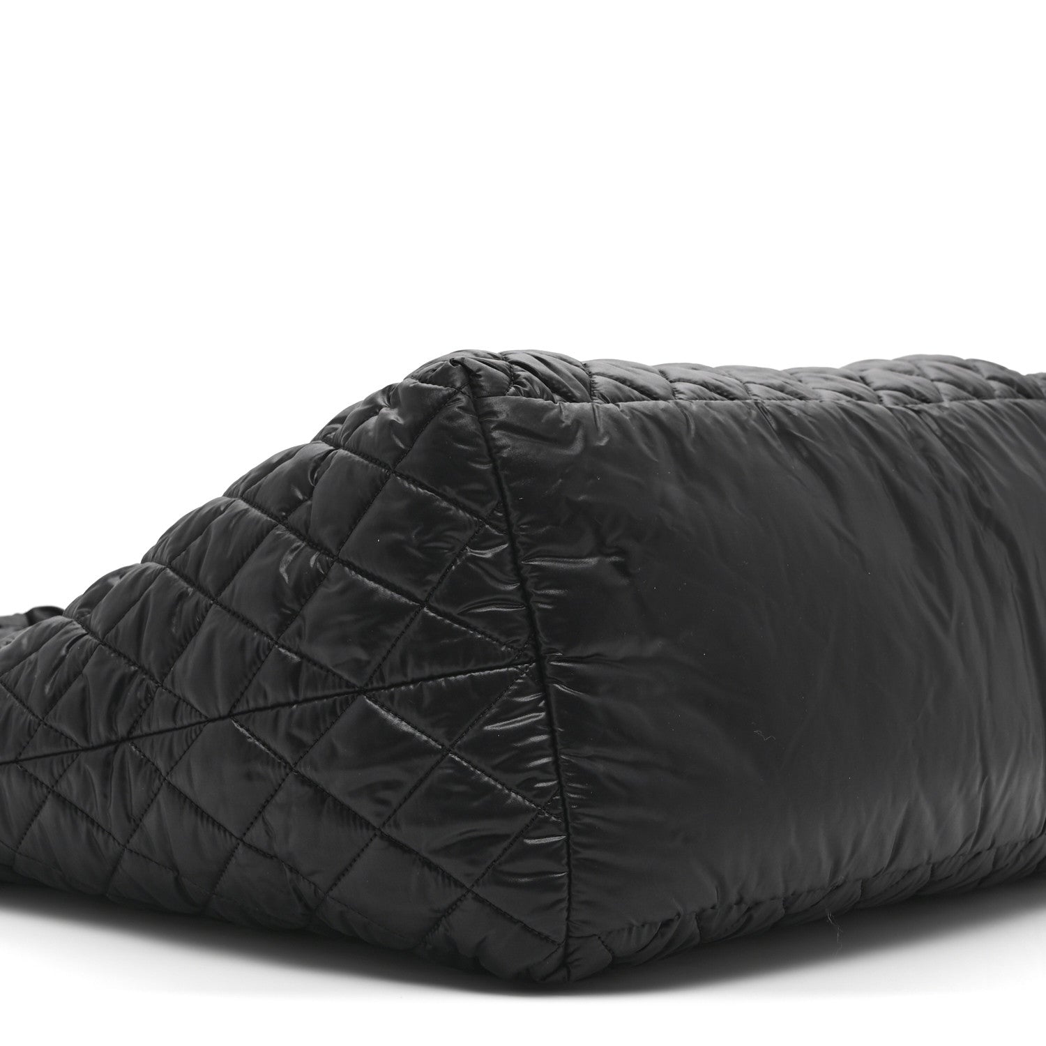 Nylon Quilted Large Coco Cocoon Tote Black