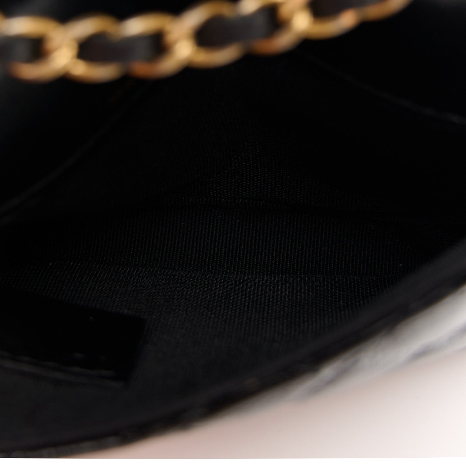 Shiny Aged Calfskin Quilted Waist Belt Bag Black