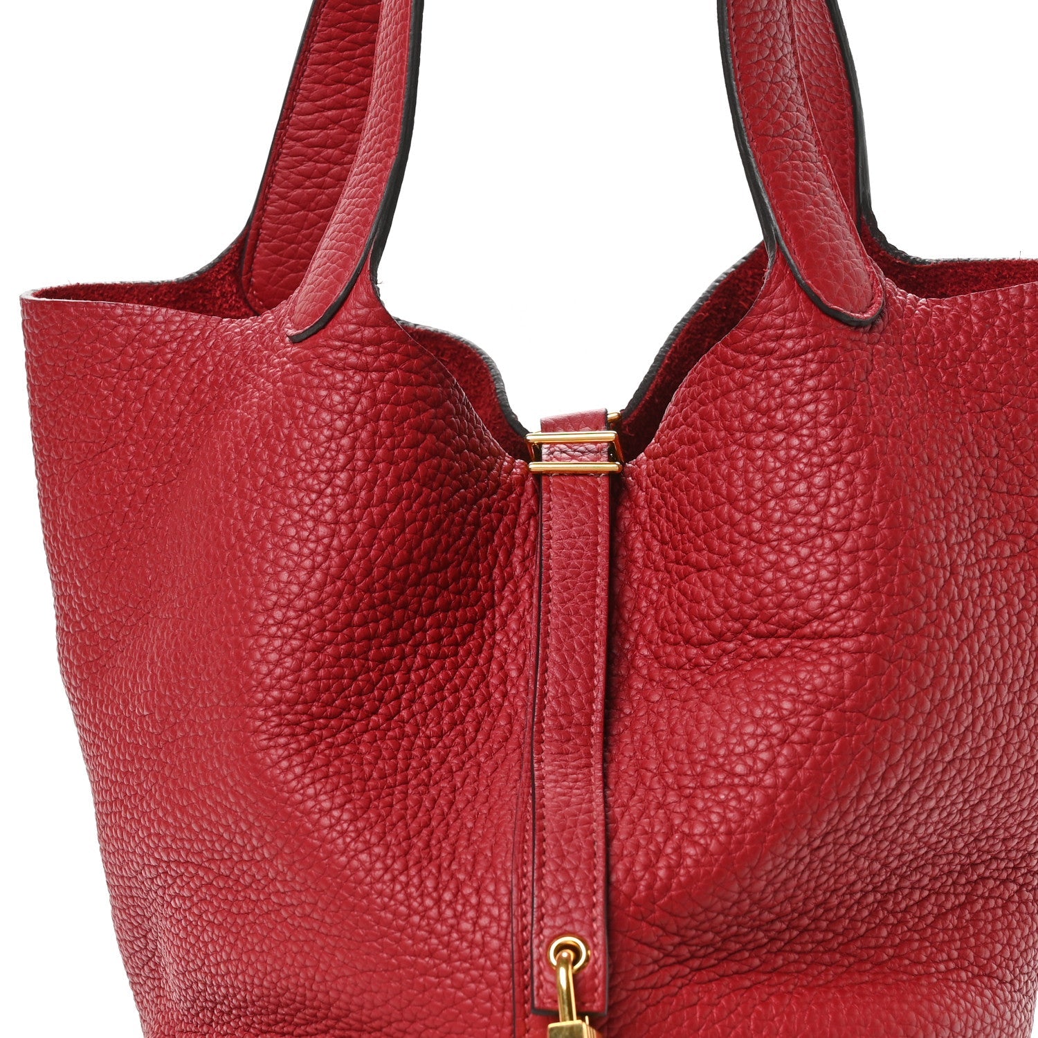 Taurillon Clemence Picotin Lock 22 MM Rouge Grenat