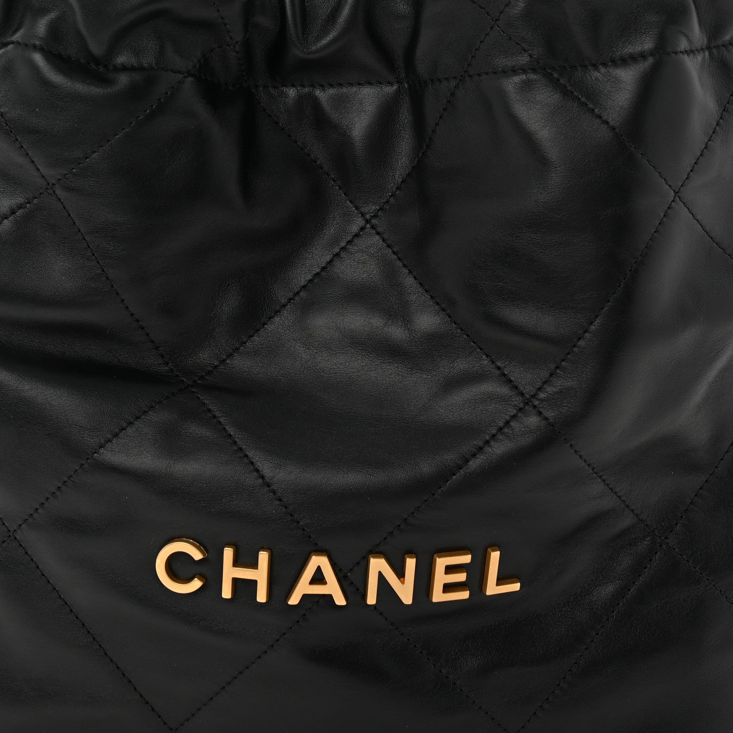 Shiny Calfskin Quilted Small Chanel 22 Black