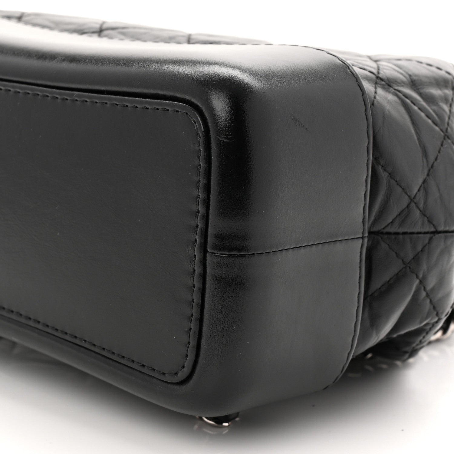 Aged Calfskin Quilted Small Gabrielle Backpack Black