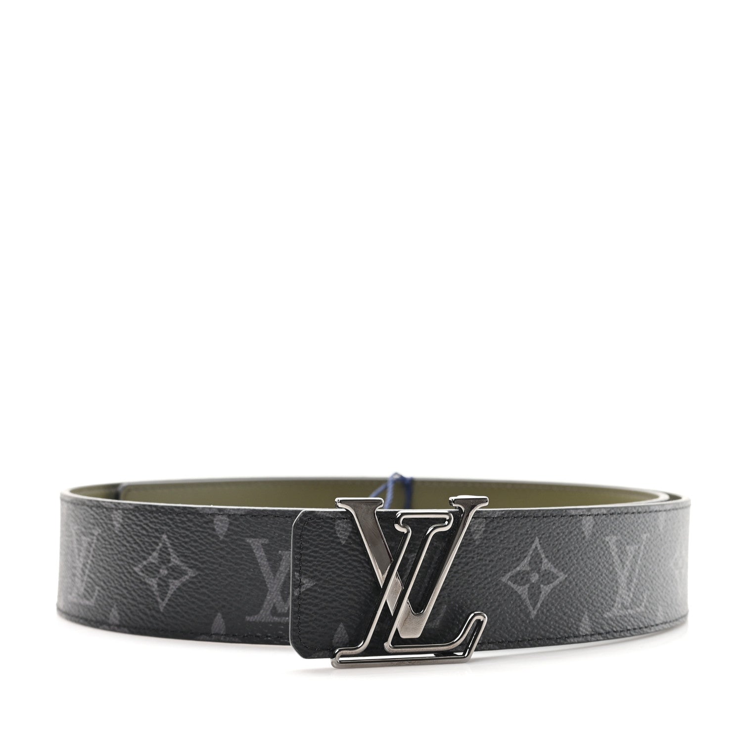 Calfskin Monogram Eclipse 40mm LV Initiales Reversible Belt 95 38 Black Green
