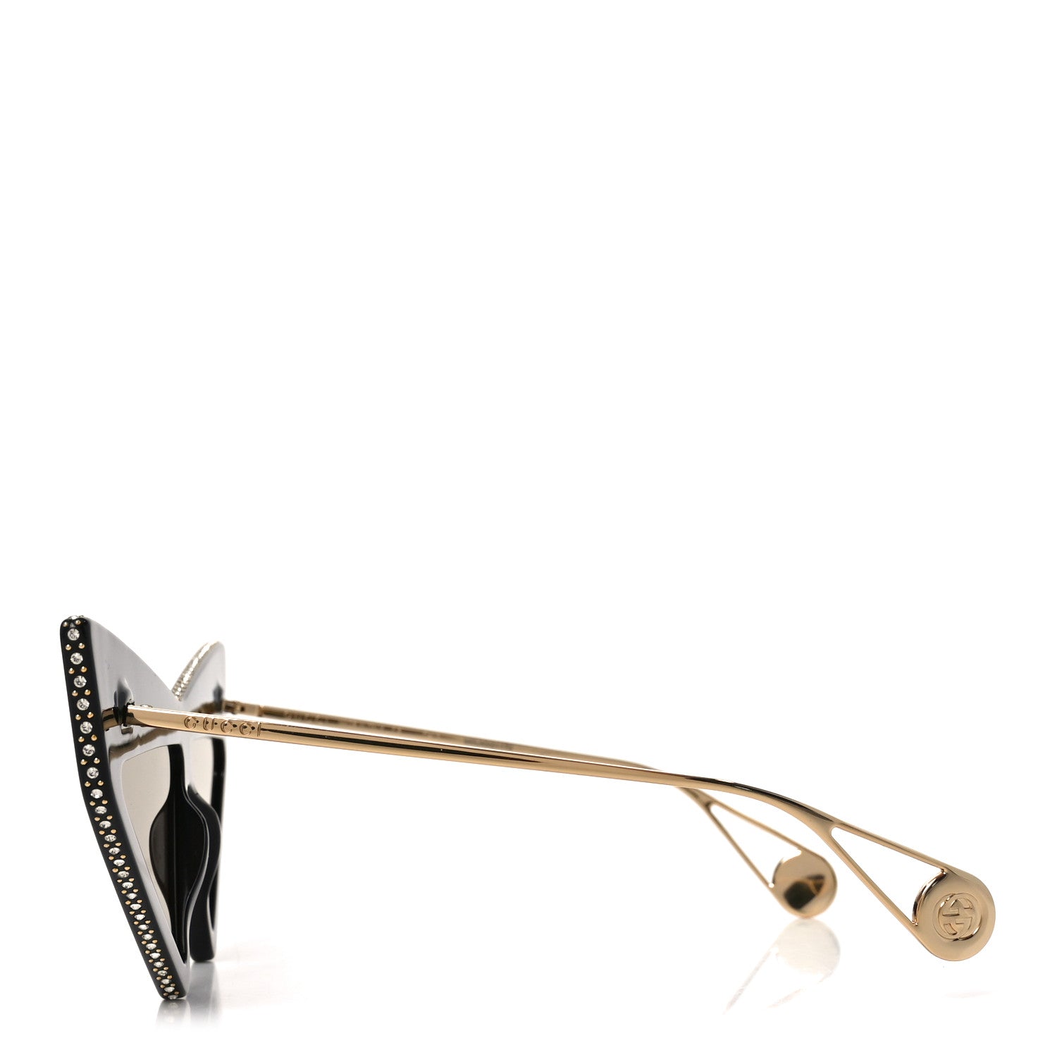 Acetate Crystal Geometric Sunglasses GG0430S Black