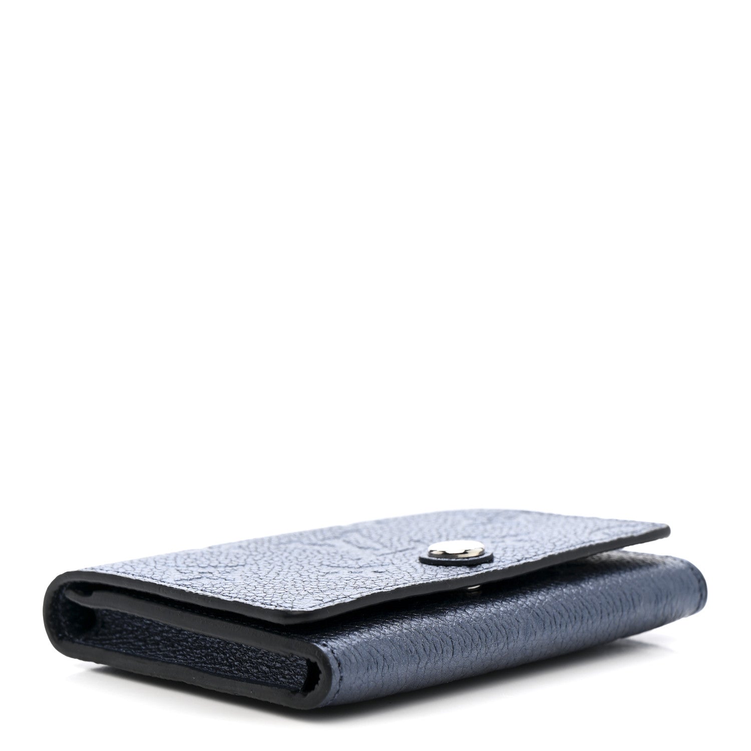Metallic Empreinte Business Card Holder Navy Nacre