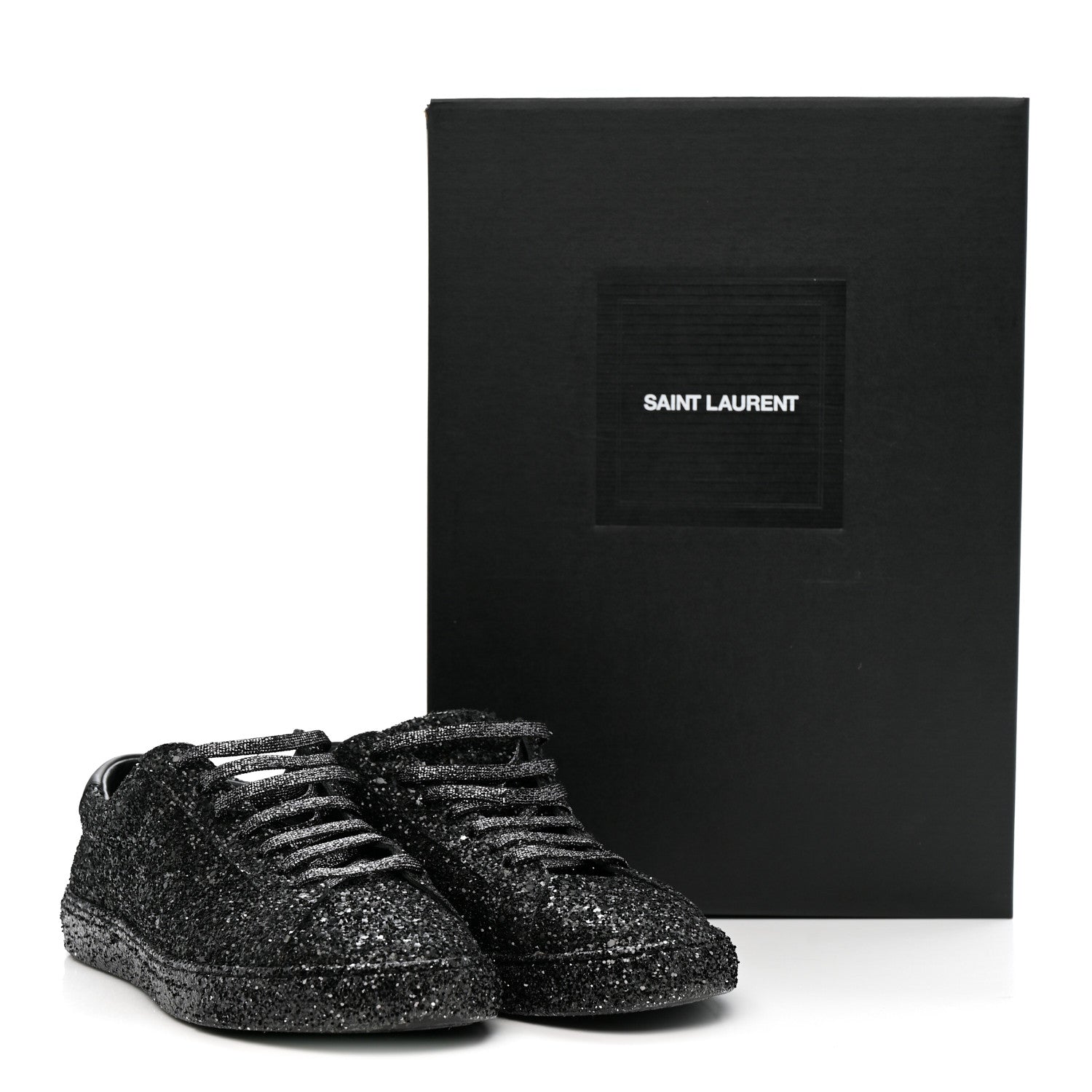 Calfskin Crystal Glitter Andy Sneakers 38.5 Black