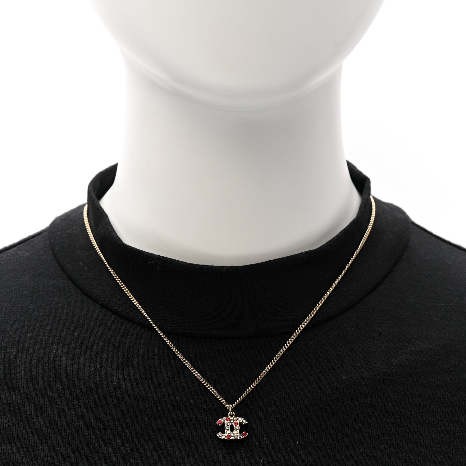 Crystal CC Necklace Gold Multicolor